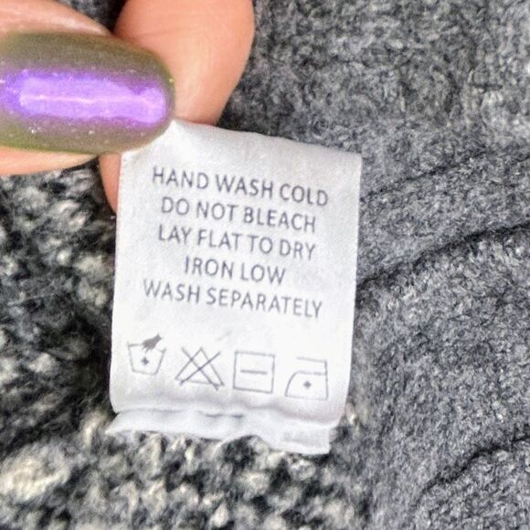 Lovers + Friends Speak Up Sweater Dress Charcoal Gray Leopard Knit Long Sleeve S - Picture 13 of 13